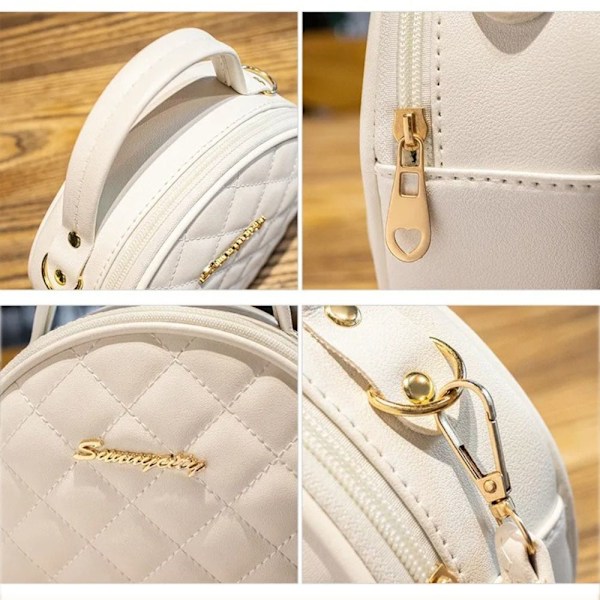 Lille rund taske Dame Skuldertaske HVID white