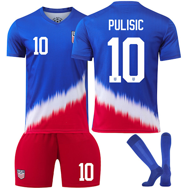 2425 USA landslagsfotbollströja nummer 10, Pulisic hemmatröja Copa America barn herr och dam tröja 22