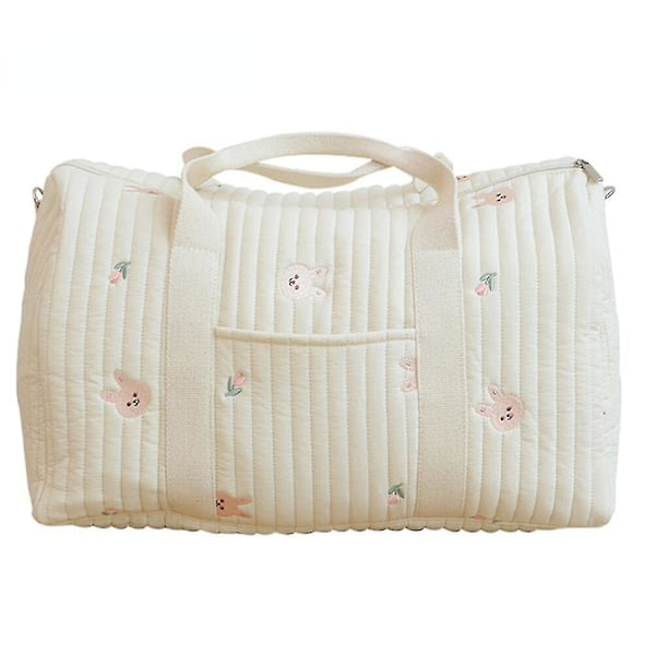 Korea Style Nyfødt Babypleje Bleiepose Mor Skuldertaske Broderi Quiltet Barnevogn Bleie Opbevaring Organizer Store Håndtasker Kanin rabbit S