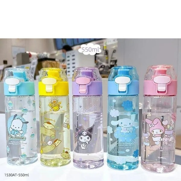 Kawaii Sanrio Vesipullo Kuromi Cinnamoroll Sarjakuva Anime Lasikuppi Hiha Lelut