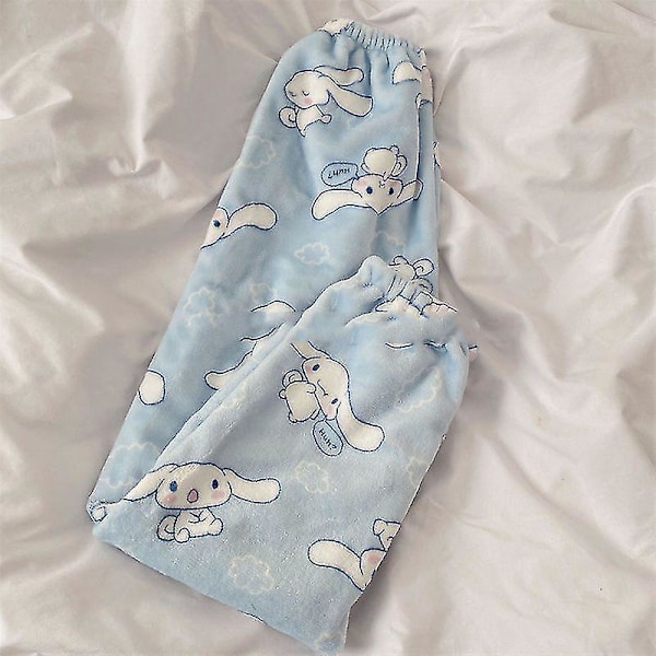 Tegnefilm Søde Pyjamas til Kvinder Vinter Kawaii Sanrios Cinnamoroll Koralsoft Hjemmetøj Pyjamas Sæt Varme Sovetoppe L 49-59KG