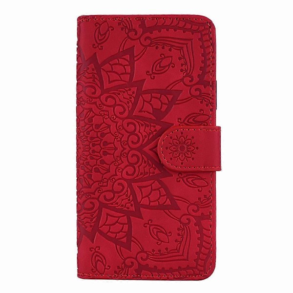 Imprint Mandala Kukka Jalusta Lompakko Nahkakotelo Samsung Galaxy A50/A50s/A30s -puhelimelle
