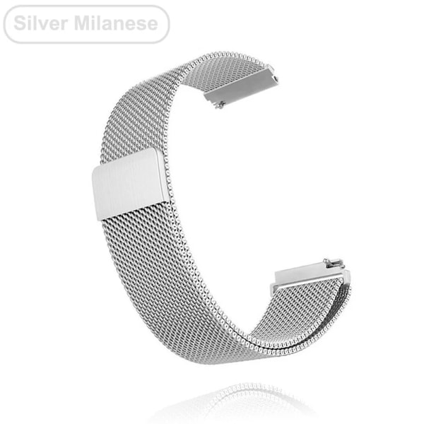 18mm 20mm 22mm Metalrem til Garmin Vivoactive 3 4 4s Urrem Venu 2 2s SQ Forerunner 645 Armbånd Silikone Loop Nylon Håndled Metal Sil Metal Sil Metal Silver For Vivoactive 4s