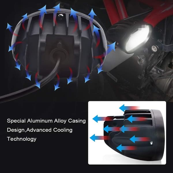 Motorcykel LED-ekstralys, 20W rund LED-forlygte til motorcykel