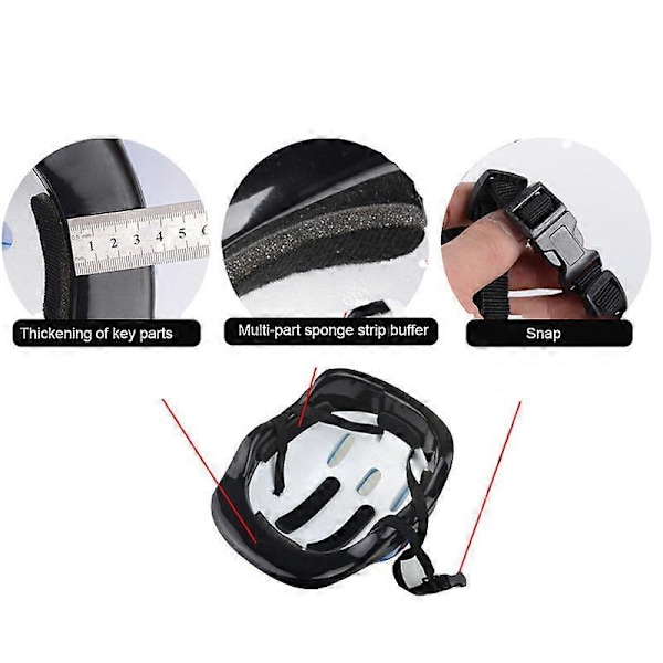 7x Barn Rullskridskoåkning Skyddsutrustning Set Hjälm Knä Armbåge Handledsskydd blue Mine style