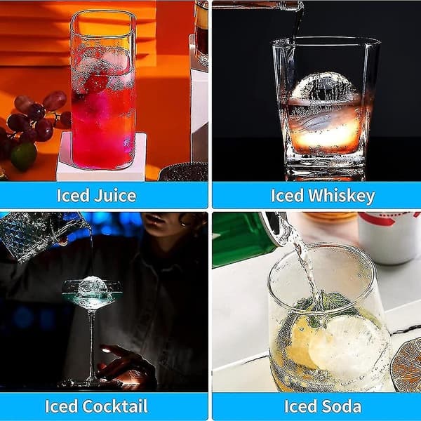 Iskuleform, rund isball. Stablebar, sakte smeltende rund whiskyismaskin