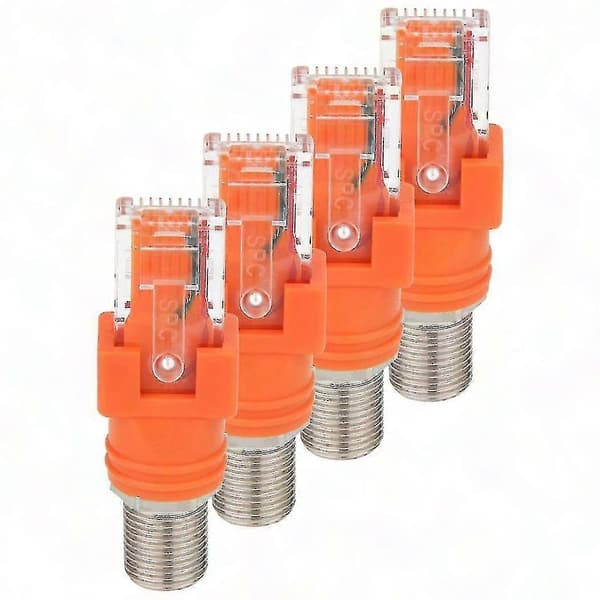 Koaksial til Ethernet-adapter, 4-pakning Koaks RF F hunn til RJ45 hann-omformer for linjetester