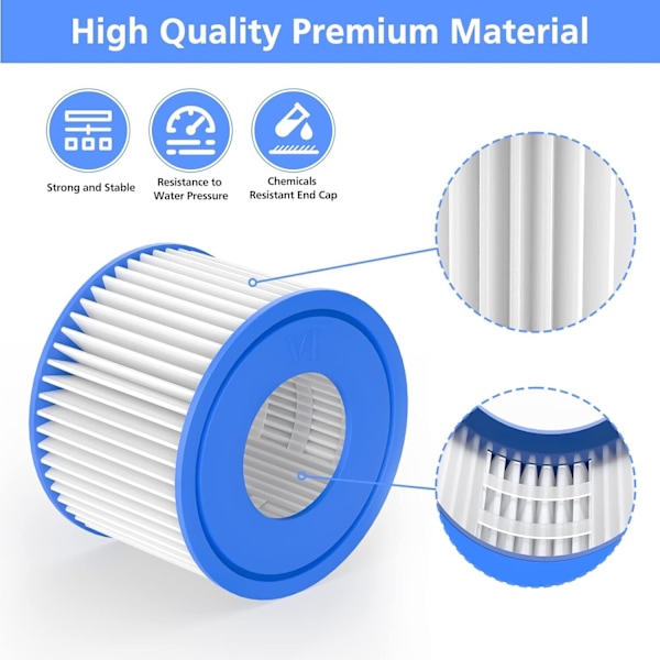 Lay-Z-Spa Filter (VI), kompatibel med alla Lay-Z-Spa bubbelpooler 6pcs