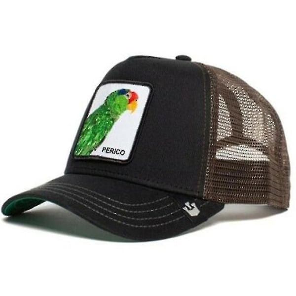 Voksen Sort Panther Mesh Cap Sommer Baseball Cap Trucker Cap W-WELLNGS Papegøje Parrot