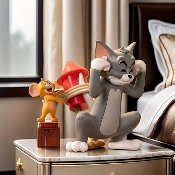 2 stk. Tom & Jerry PVC Skrivebordsornamenter, Halloween-tema language