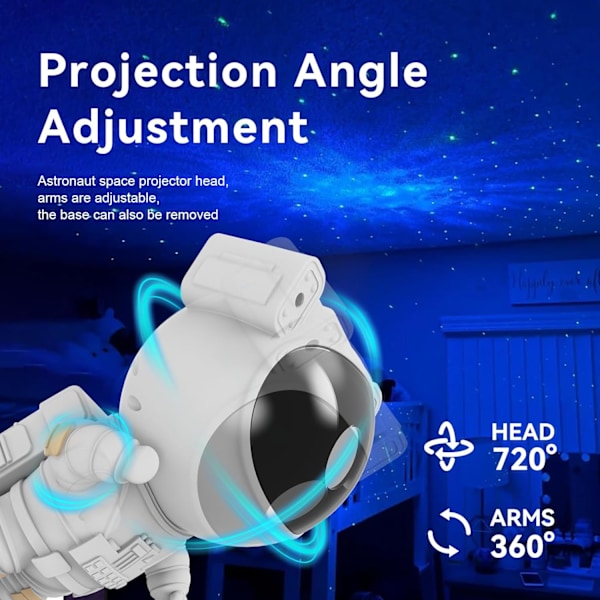 Astronaut Nattlys / Galakse Lampe - Stjernehimmel Projektor - Oppladbar Charging model