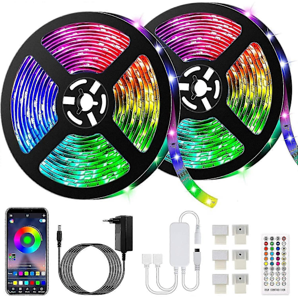 10m Bluetooth LED-strip 5050 RGB LED-strip Flerfärgad Flexibel Ljusremsa