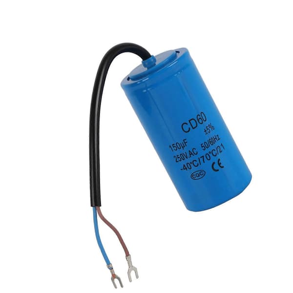Startkondensator 150uF 250V AC 50/60Hz med ledning for motorluftkompressor