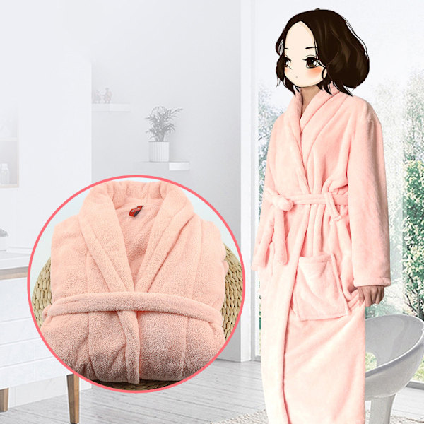 Autumn and winter soft thickening does not lose hair in per capita code bathrobe pink