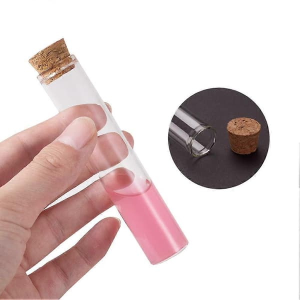 50-pack 25 ml glasrör transparenta dekorationsflaskor med korkproppar för konst och hantverk