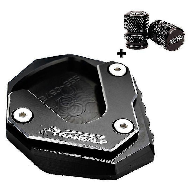 Til Honda Xl750 Xl 750 Transalp 750 2023 Motorcykeltilbehør Aluminium Støttebensfod Sidestøttebensforstørrer Pad Dækventilhætter Black 1