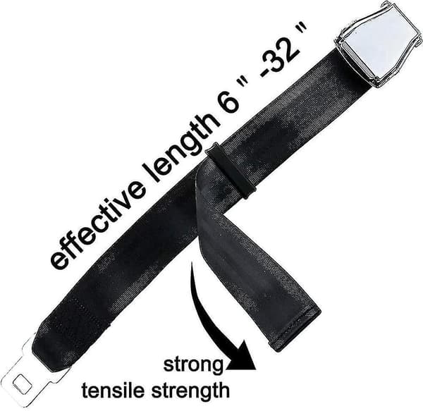 Forlænger til flysikkerhedssele E4-certificeret, justerbar fra 15,2 cm til 81,3 cm - hao