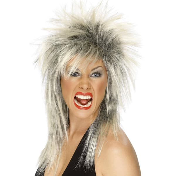 Smiffys Rock Diva Tofarvet Paryk One Size Blond/Sort Blonde\\\/Black One Size