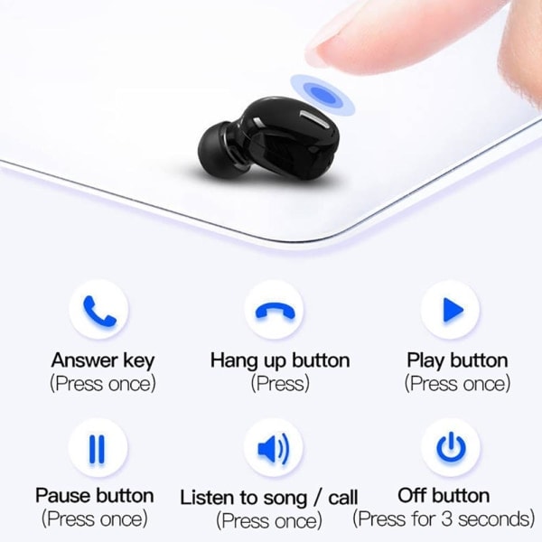 Langattomat Mini-kuulokkeet urheiluun ja pelaamiseen - Kuulokemikrofoni, handsfree, stereo iPhone, Samsung, Xiaomi