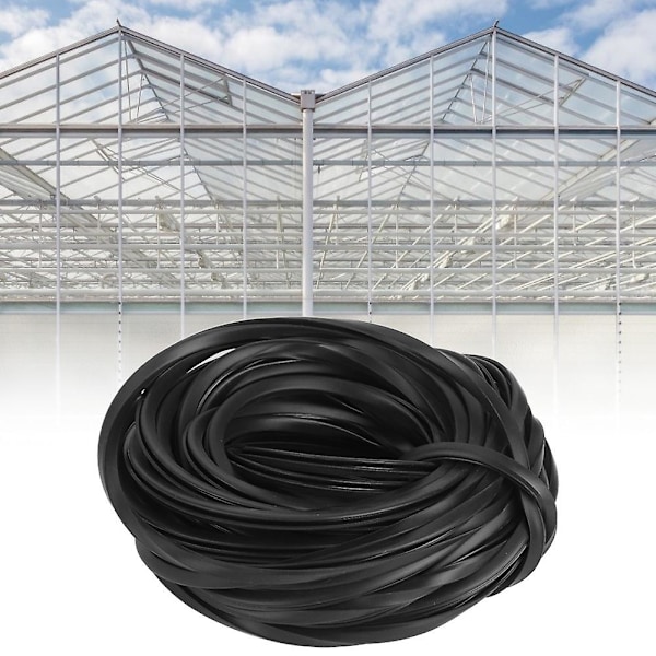 Svart drivhus gummitetningslist drivhustilbehør for glasstetting 10m