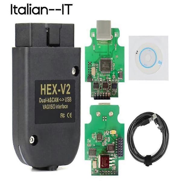 Flersproget VCDS HEX X2 22.3 HEX CAN USB-interface V2 ATMEGA162+16V8+FT232RQ JKW