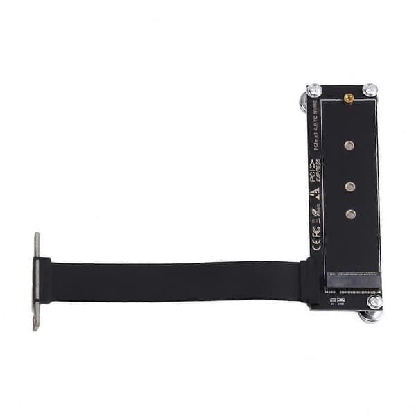 M.2 NVMe SSD-forlengelseskabel med 90° vinkeladapter for stasjonær PC, PCI-E 4.0 X1 til M Key NGFF Riser Card-støtte Black