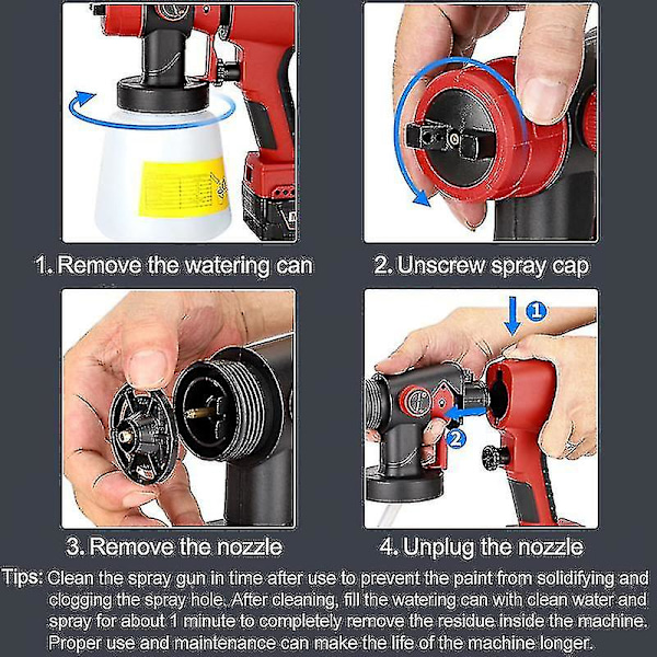 Elektrisk sprutpistol sladdlös färgspruta för Milwaukee 18v batteri 800ml Bilmöbler Stålbeläggning Airbrush Kompatibel