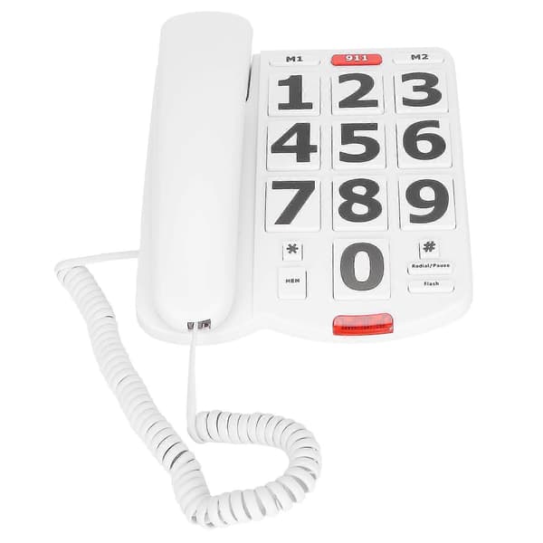 Fastnettelefon til ældre med store knapper til ældre hørehæmmede