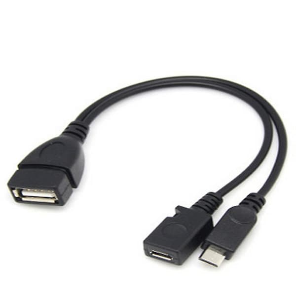 Mini Micro USB OTG -sovitin, virranjakaja Y-kaapelilla Micro 5-nastainen uros/naaras, puhelintarvikkeet