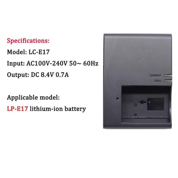 LC-E17 LCE17 LC E17 Kamerabatteri AC Strømlader passer til LP-E17 LPE7 LP E17 EU