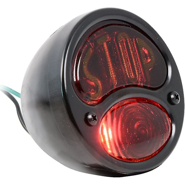 Tilbehør Ka0022 Sort 12v Duolamp Baglygte Til Ford Model A Med Amber \"stop\" Skrift På Rød Glaslinse (sort) (1 stk)