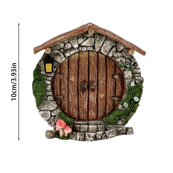 2 Fe-døre, træfe-døre til haven, fe-døre, miniature, havepynt til haven (2) 2