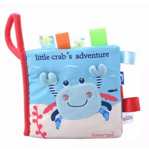 Ocean Soft baby book, fabric baby book, 3D baby activity book animals, tails, sensory touch and feel