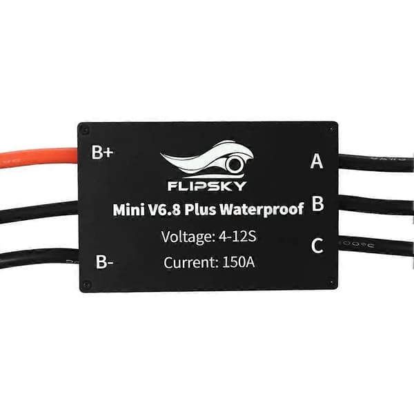 Flipsky Mini V6.8 Plus IP68 Vanntett ESC 4-12S Elektronisk Hastighetskontroller Basert på VESC6 150A for Efoil Ejet/ Båt/ Drone Black