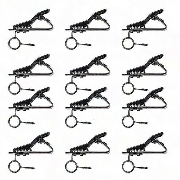 12-pack universell minilavalier mikrofonklämma