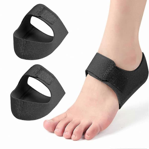 Hälskydd i silikon, dämpande dynor för smärtlindring, plantar fasciit, benutskott, tryckreducering, justerbar passform, 2-pack förtjockade mjuka ärmar