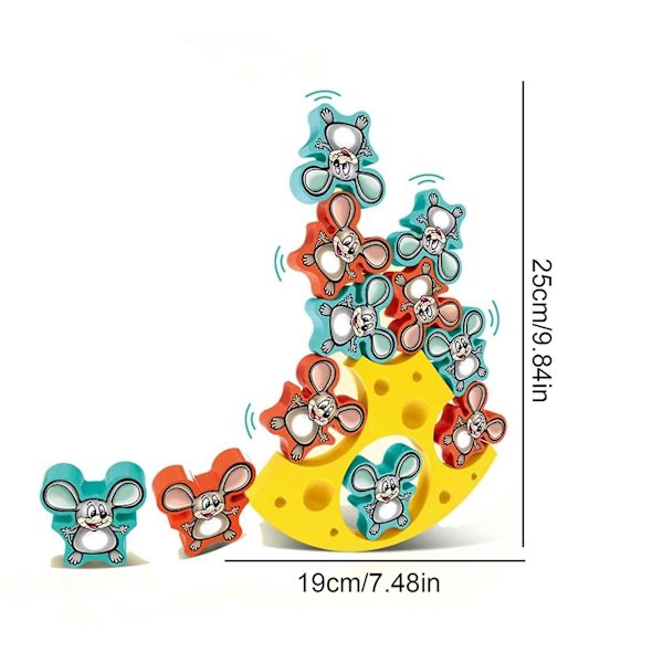 Morsomt og balansert stabelbart musestårn byggeklosser brettspill for barn