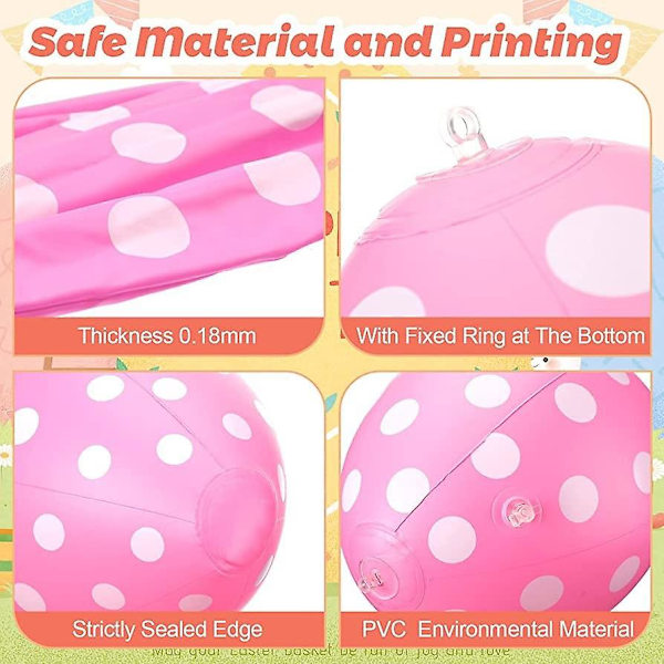 Påske Oppblåsbare Egg Hage Festdekorasjon Påskeegg Barn Utendørs Oppblåsbare Egg Lilla Rosa; 40cm