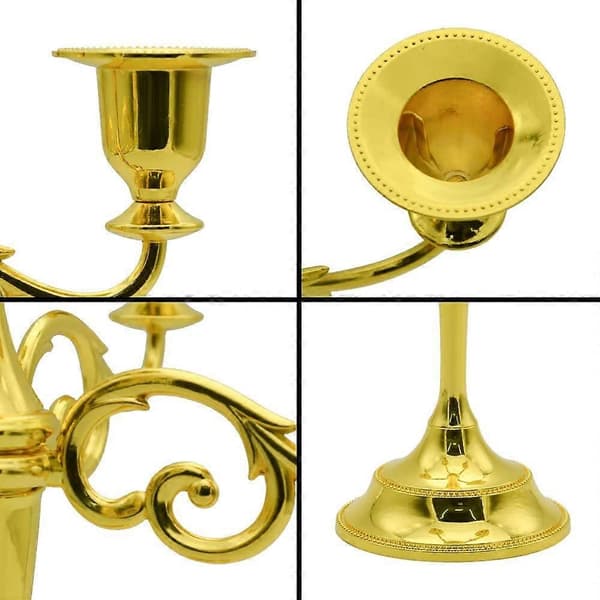 5-armet metal lysestage 10,6 tommer (guld)