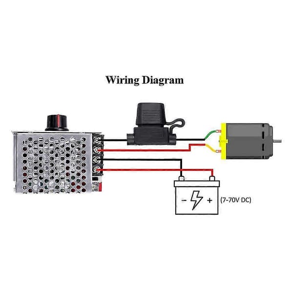 7-70V 30A PWM DC Motorhastighetskontroller Bryterkontroll 12V 24V 36V 48V med 30 Amp Sikring - På lager As Shown