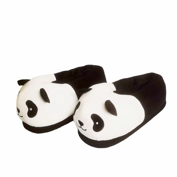 Tecknade panda tofflor inomhus halkfria varma förtjockade tofflor söta par förälder-barn bomullsskor