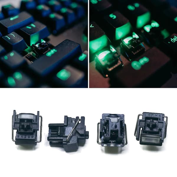 4 stk. sorte optiske kontakter med hot-swap til Razer Huntsman Elite