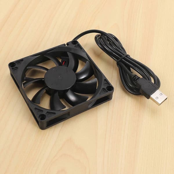 80mm 5V USB Blæser 80mm 8cm 8015 Børsteløs DC Køleblæser PC Computer Router Kabinet Blæser Køler 2 Stk. Black