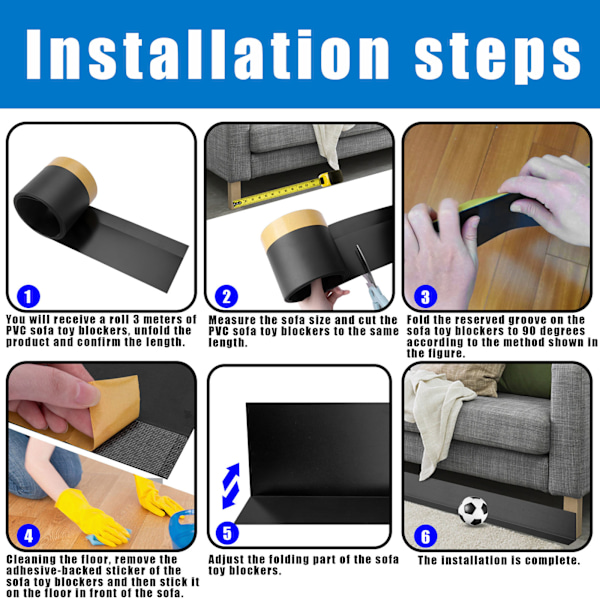 Under Sofa Blocker Justerbar for Gap Bumper Under Sofa Leketøy Blocker Møbelstopper Seng Base Beskyttere Transparent 0.24