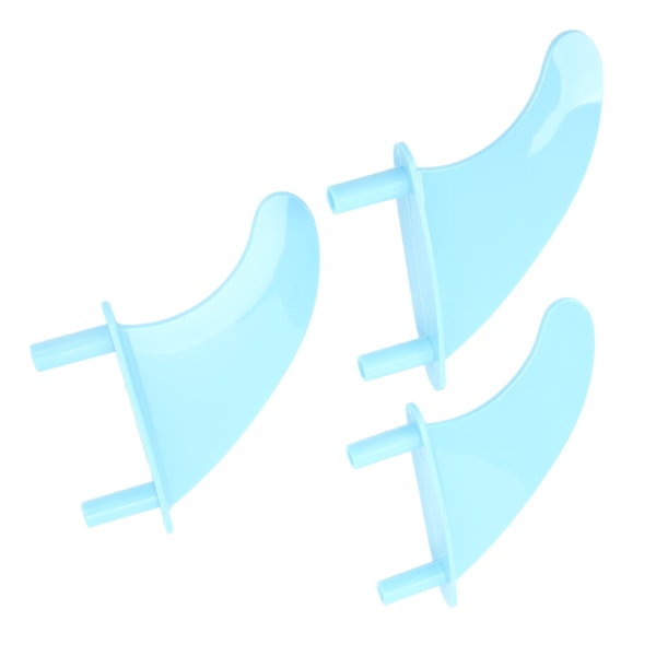 Surfboard Fins Soft Top Tri Fin Set PVC Plastic for Surfing Water Sports with Screws Blue