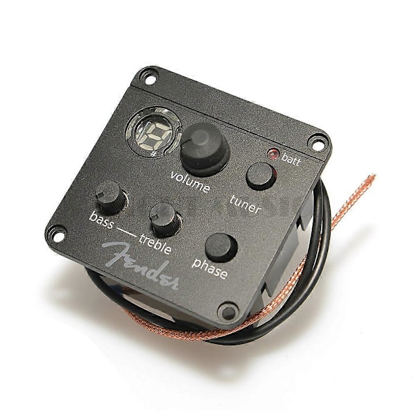 Bands Akustisk Guitar Pickup ISYS Fender Onboard Preamp EQ Bas Mellem Diskant med Tuner Volume til Akustisk Guitar