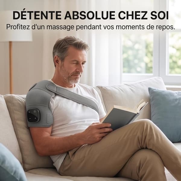 Triple-Method Shoulder Massager - Shiatsu Heated Pad, 3 Adjustable Levels, Shoulder/Neck/Leg Pain Relief, Compression & Vibration
