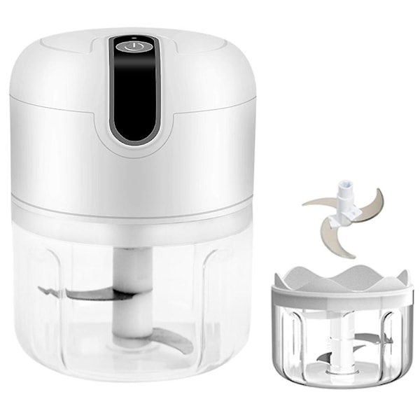 Sähköinen Mini Valkosipulihakkuri Pieni Langaton Ruokaprosessori Kannettava Mini Valkosipulihakkuri Blender Vedenkestävä USB-Lataus Inkiväärille Sipulille Vihreälle White