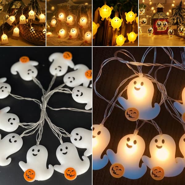 1,5 m 10 LED Halloween Græskar Kranie LED Lyskæde Style 1