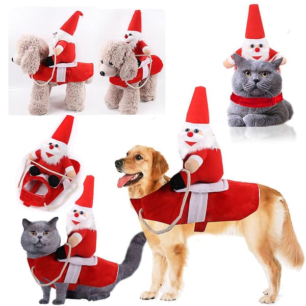 Juleklær til hund, fest, kjæledyr, små hunder, katteklær L